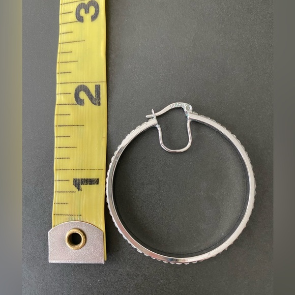 Cubic Zirconia Large Hoop Earrings - Picture 4 of 4